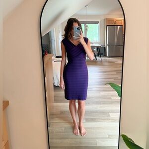 Purple knee Adriana Papell length dress
